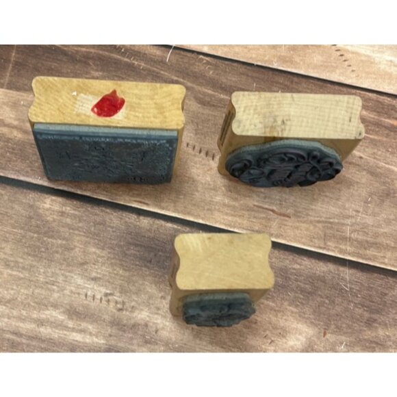 1995 STAMPENDOUS! LOT OF 3 SNOWFLAKE / PEACE THEMED WOOD MOUNTED RUBBER STAMPS - Picture 3 of 5